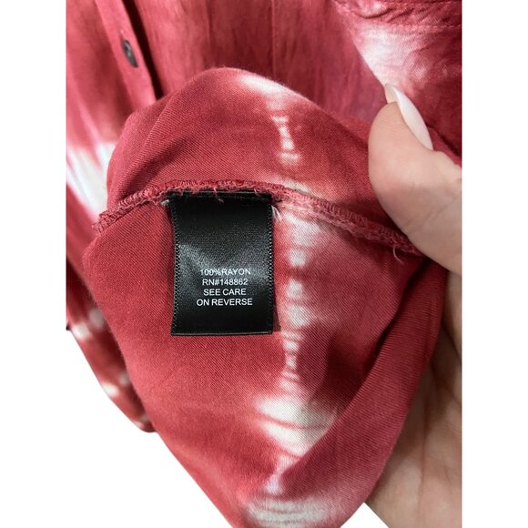 Torrid Lizzie Rayon Long Sleeve Shirt Cherry Red Size 4 (18/20) - Picture 4 of 16
